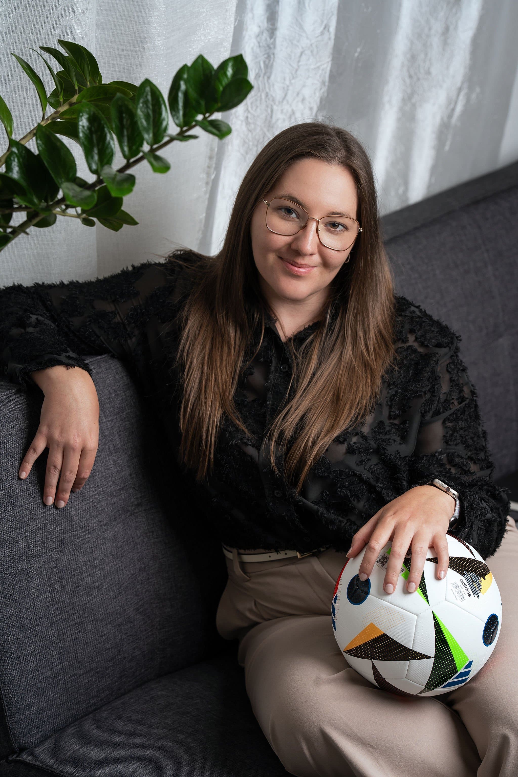 Ramona Gyorfi with a football